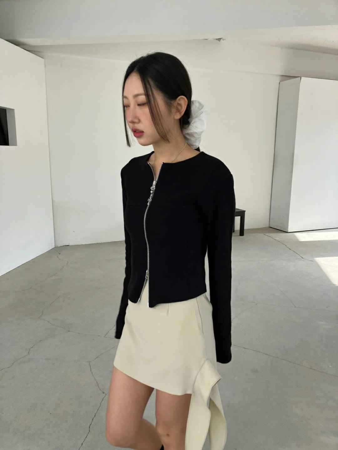 REGULAR韓國㊣直郵東大門代購女裝新品休閑25春夏針織衫拉鏈REGULAR針織衫
