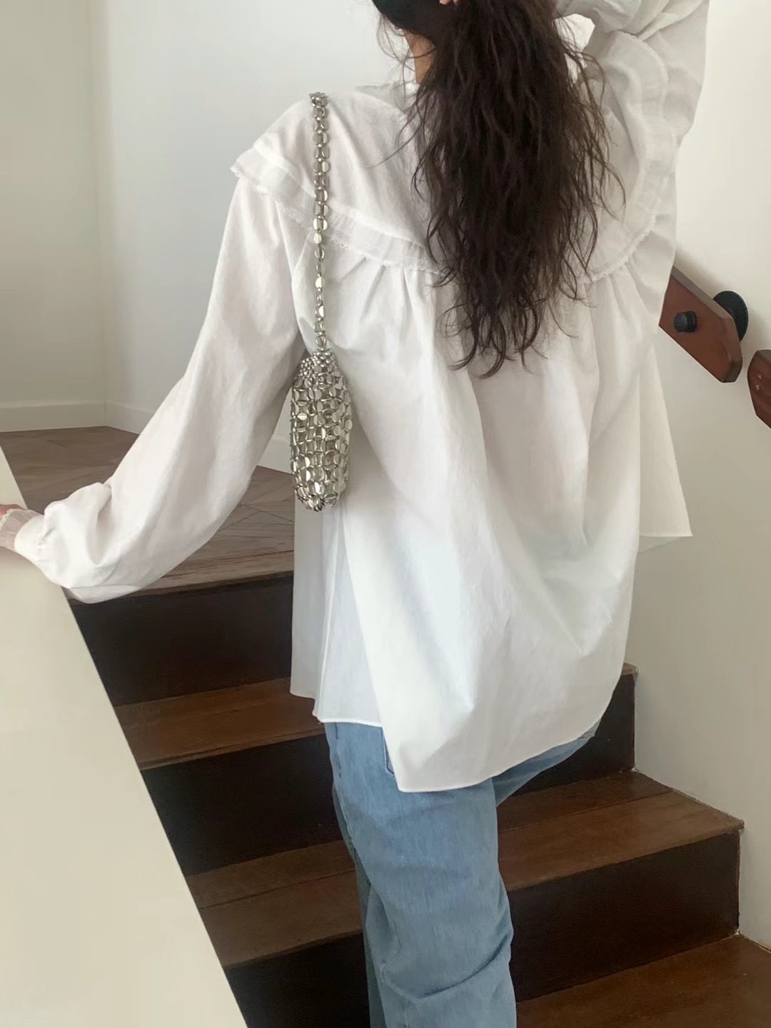 BABER直郵韓國代購㊣女裝新款推薦時尚25春夏休閑襯衫蕾絲衫BABER襯衫/蕾絲衫