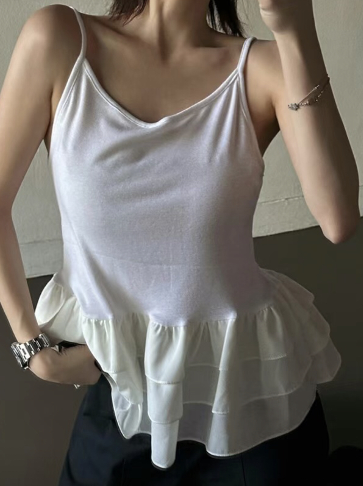 BABER韓國直郵㊣東大門實拍女裝新款休閑推薦時尚熱賣吊帶背心BABER吊帶/背心