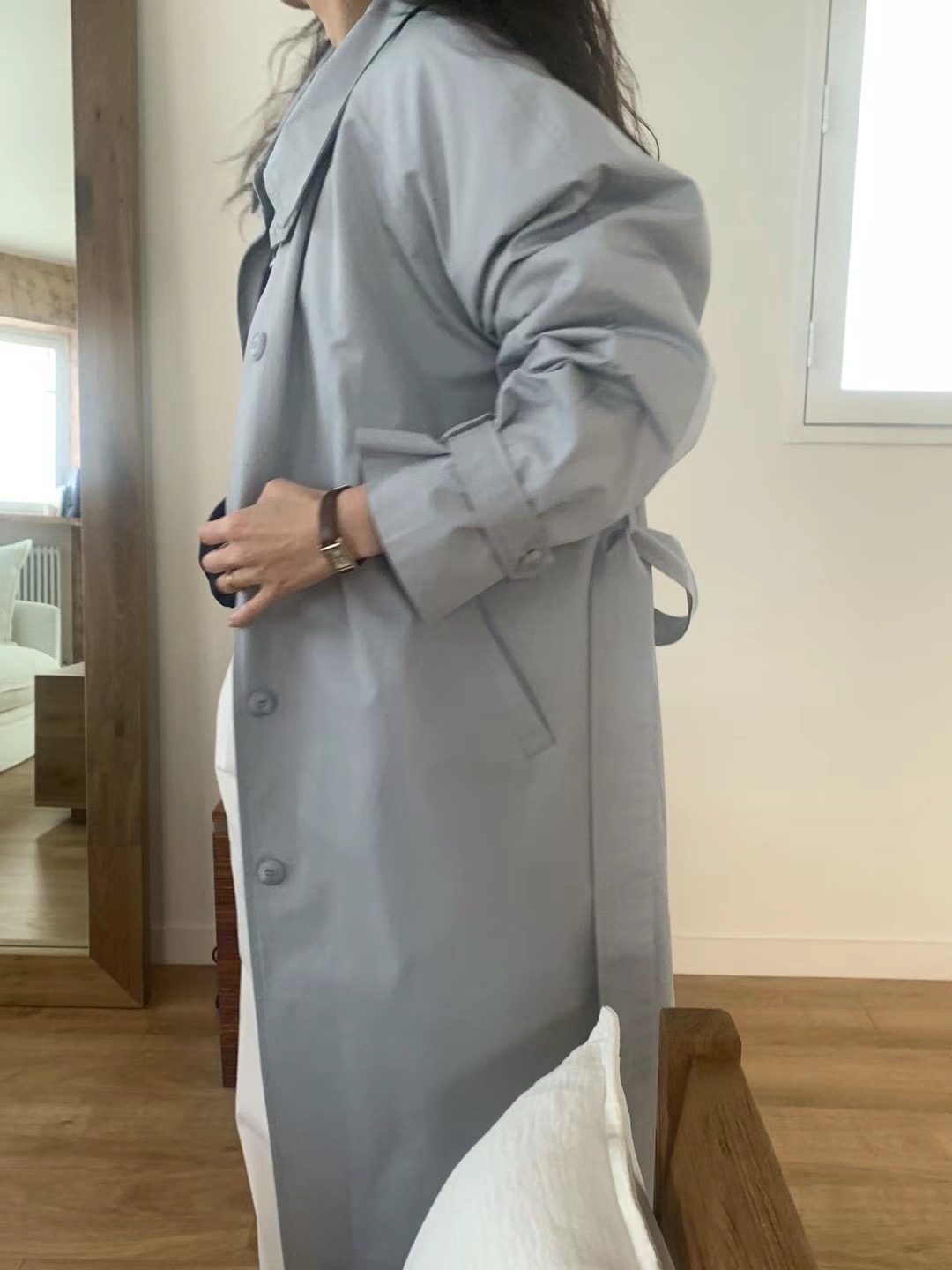 BABER直郵韓國代購㊣女裝新品25春夏休閑推薦時尚人氣長款風衣BABER長款風衣