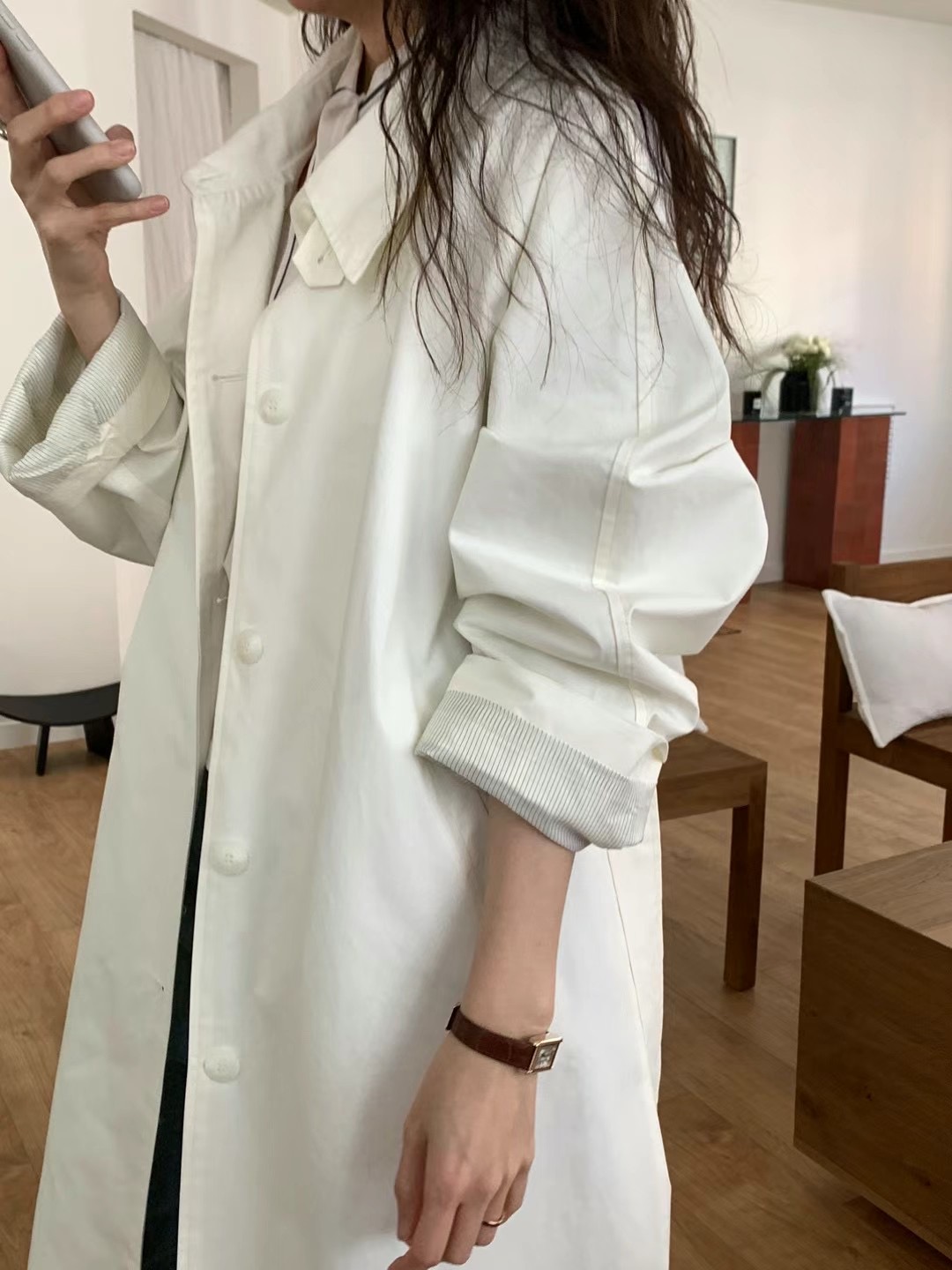 BABER直郵韓國代購㊣女裝新品25春夏休閑推薦時尚人氣長款風衣BABER長款風衣