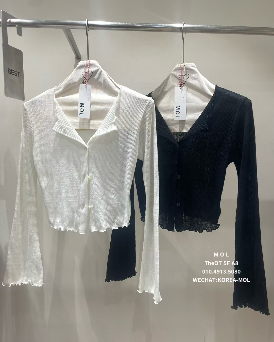 MOL直郵韓國代購㊣女裝新款熱賣25春夏休閑時尚推薦人氣針織衫MOL針織衫圖色2左二色