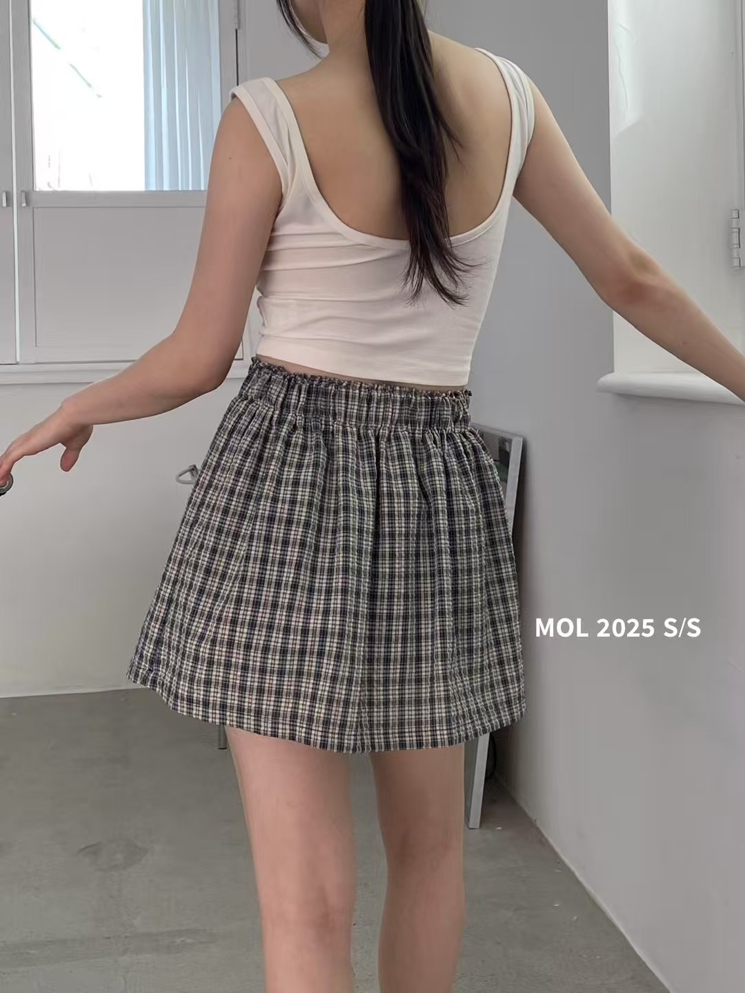 MOL韓國直郵㊣東大門實拍女裝新款熱賣休閑推薦人氣25春夏短裙MOL短裙