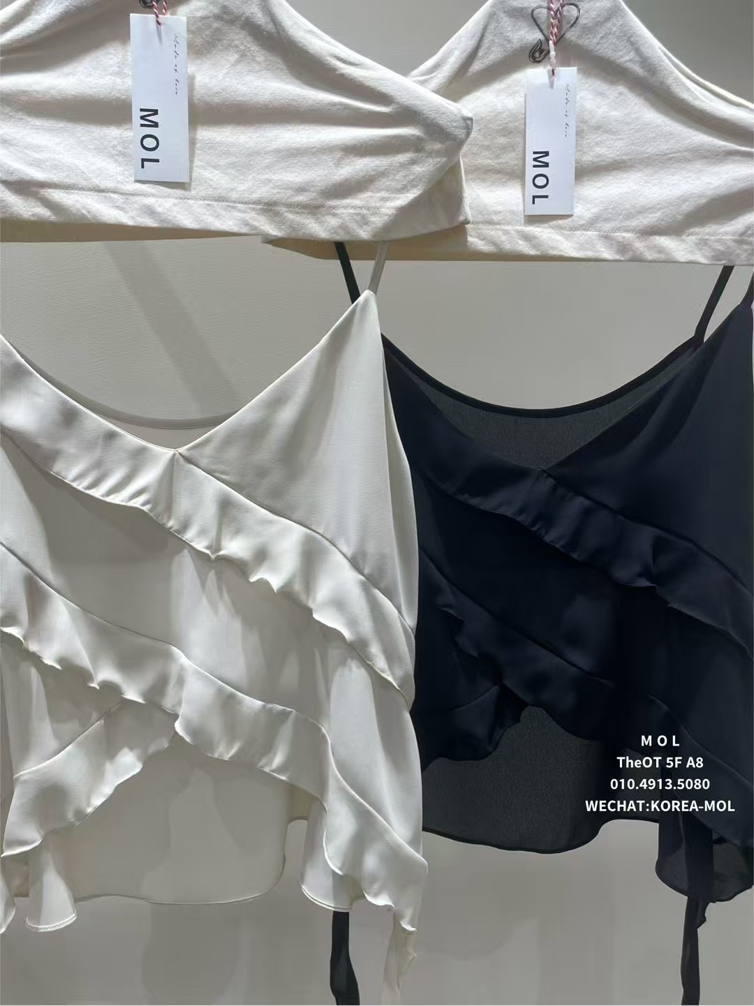 MOL直郵韓國代購㊣女裝新品熱賣推薦25春夏人氣時尚吊帶背心MOL吊帶/背心