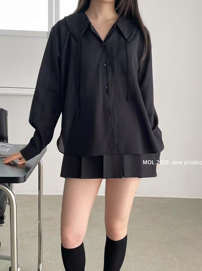 MOL直郵韓國代購㊣女裝新品人氣時尚熱賣休閑25春夏襯衫蕾絲衫MOL襯衫/蕾絲衫
