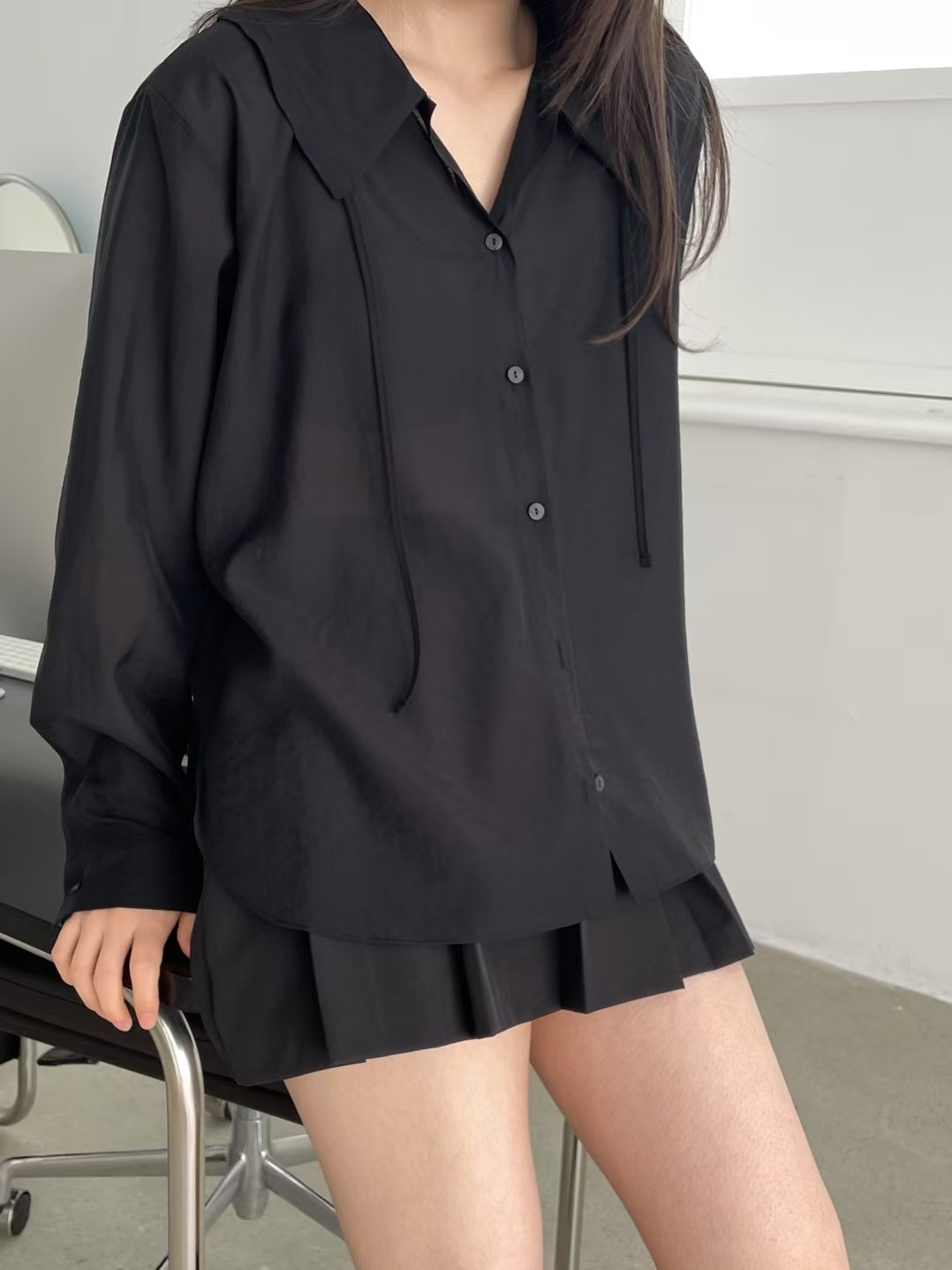 MOL直郵韓國代購㊣女裝新品人氣時尚熱賣休閑25春夏襯衫蕾絲衫MOL襯衫/蕾絲衫圖色2