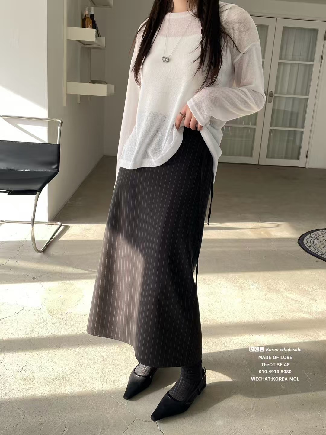 MOL韓國直郵㊣東大門實拍女裝新品25春夏時尚人氣休閑推薦長裙MOL長裙