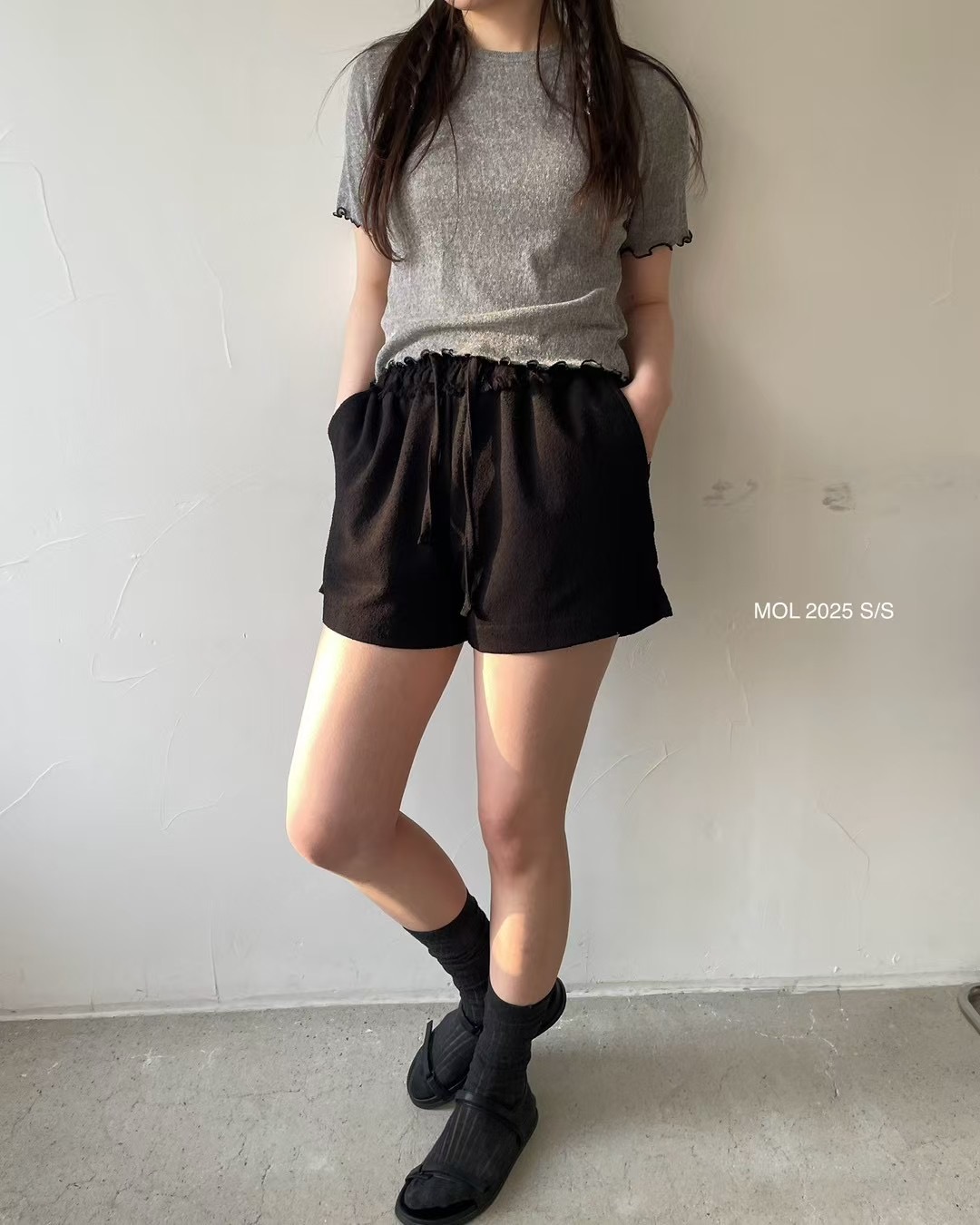 MOL直郵韓國代購㊣女裝新品熱賣時尚25春夏休閑人氣推薦短褲MOL短褲