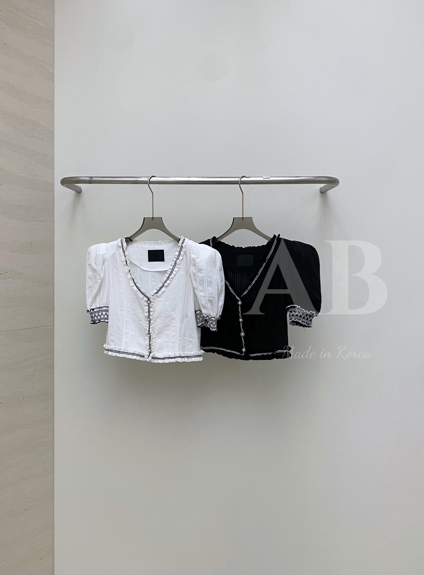 AB韓國直郵㊣東大門實拍女裝新款25春夏休閑人氣襯衫蕾絲衫AB襯衫/蕾絲衫