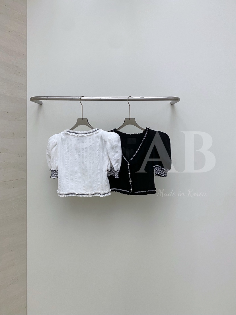 AB韓國直郵㊣東大門實拍女裝新款25春夏休閑人氣襯衫蕾絲衫AB襯衫/蕾絲衫