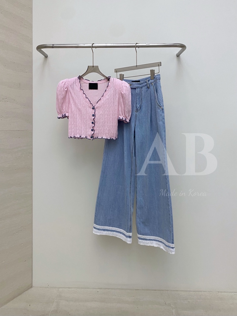 AB韓國㊣直郵東大門代購女裝新品熱賣時尚25春夏人氣牛仔褲AB牛仔褲