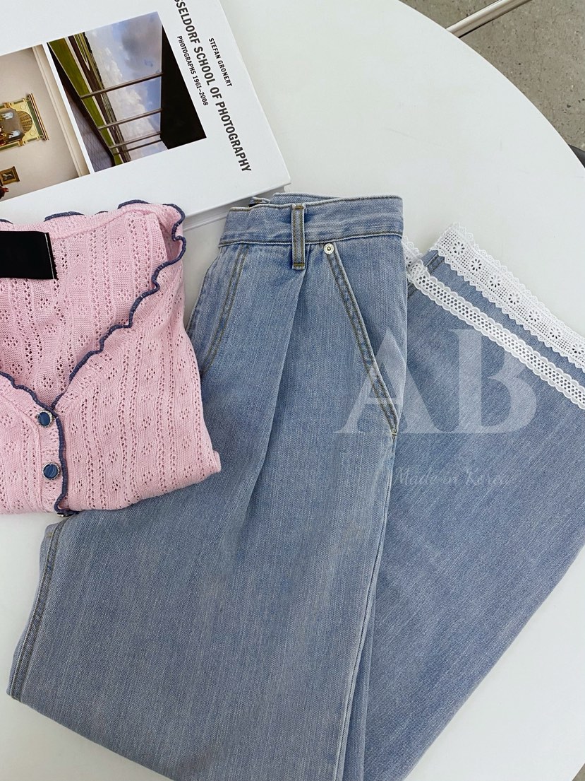 AB韓國㊣直郵東大門代購女裝新品熱賣時尚25春夏人氣牛仔褲AB牛仔褲