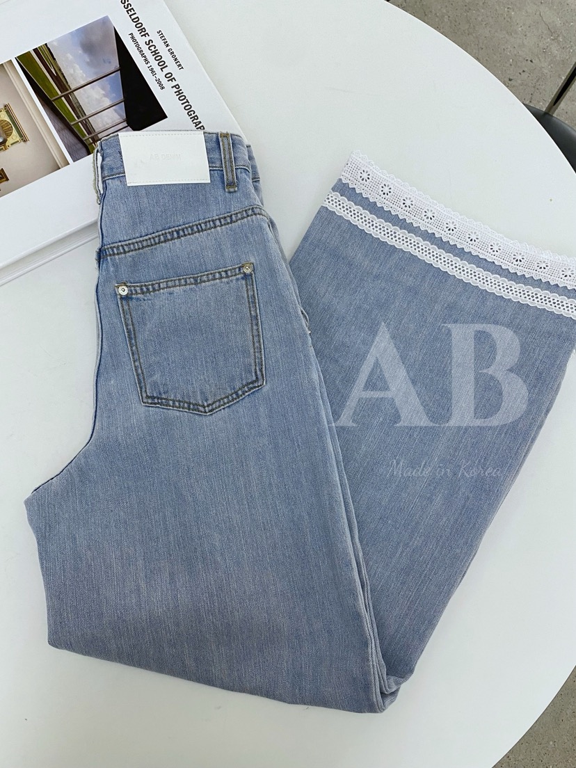 AB韓國㊣直郵東大門代購女裝新品熱賣時尚25春夏人氣牛仔褲AB牛仔褲