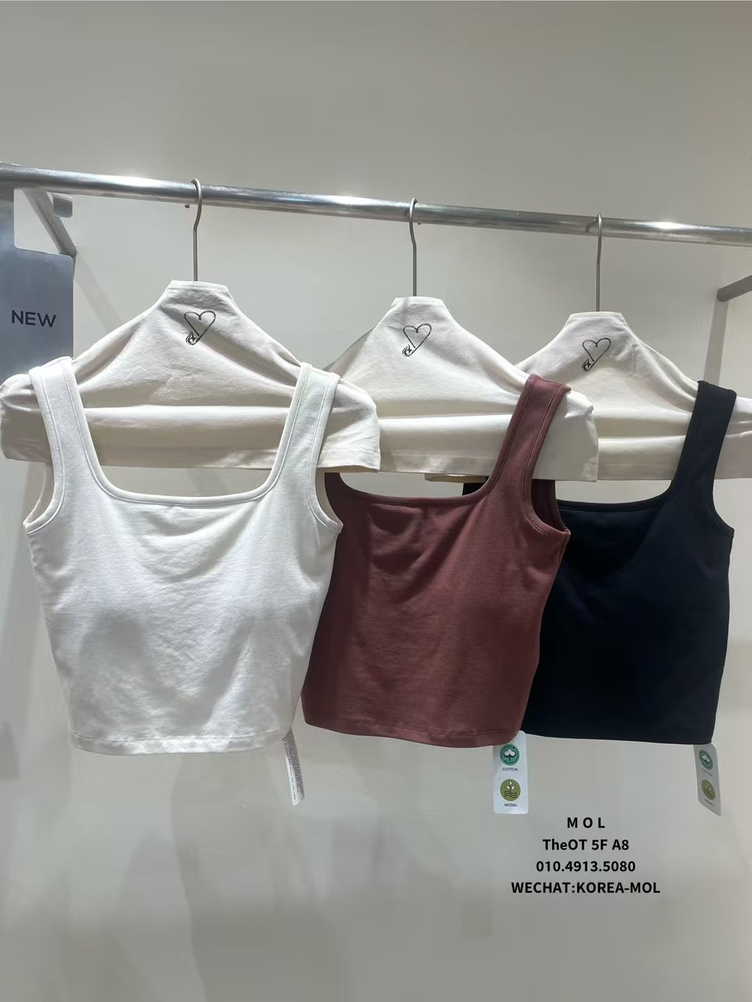 MOL韓國直郵㊣女裝新品熱賣休閑25春夏推薦人氣時尚吊帶背心MOL吊帶/背心圖色3左三色