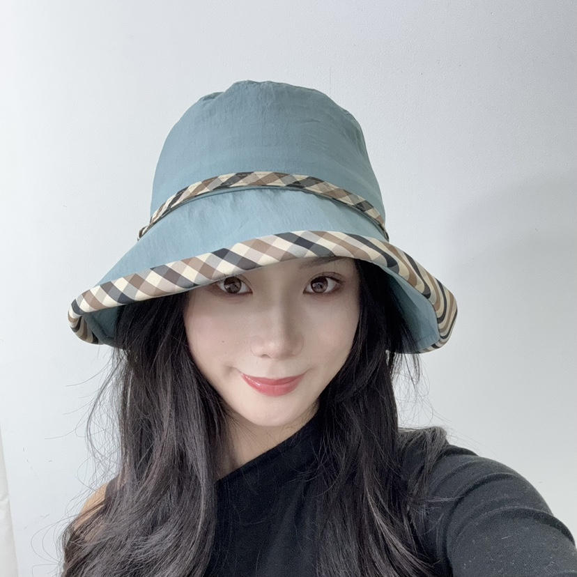THE HAT-P韓國㊣直郵東大門代購女裝新款時尚帽子格紋雙面THE HAT帽子圖色2