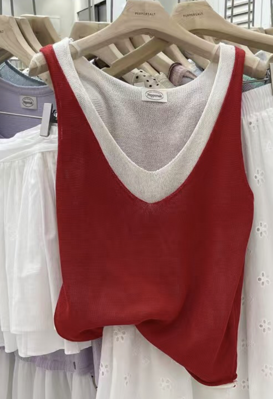 PEPPER 페페直郵韓國代購㊣女裝新品25春夏推薦吊帶背心雙層PEPPER-OT吊帶/背心圖色2