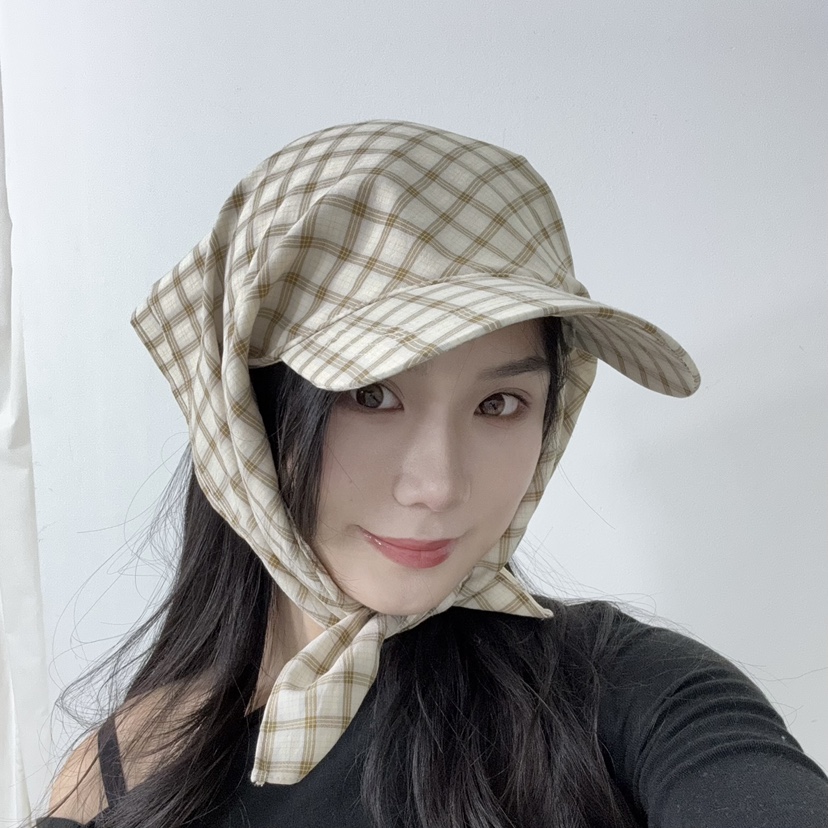 THE HAT-P韓國直郵㊣女裝新品推薦25春夏休閑時尚帽子格紋THE HAT帽子圖色2