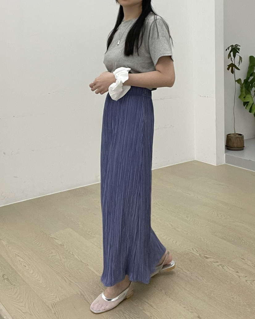 ALLVIBE韓國直郵㊣女裝新款25春夏推薦人氣熱賣休閑長裙褶皺ALLVIBE長裙