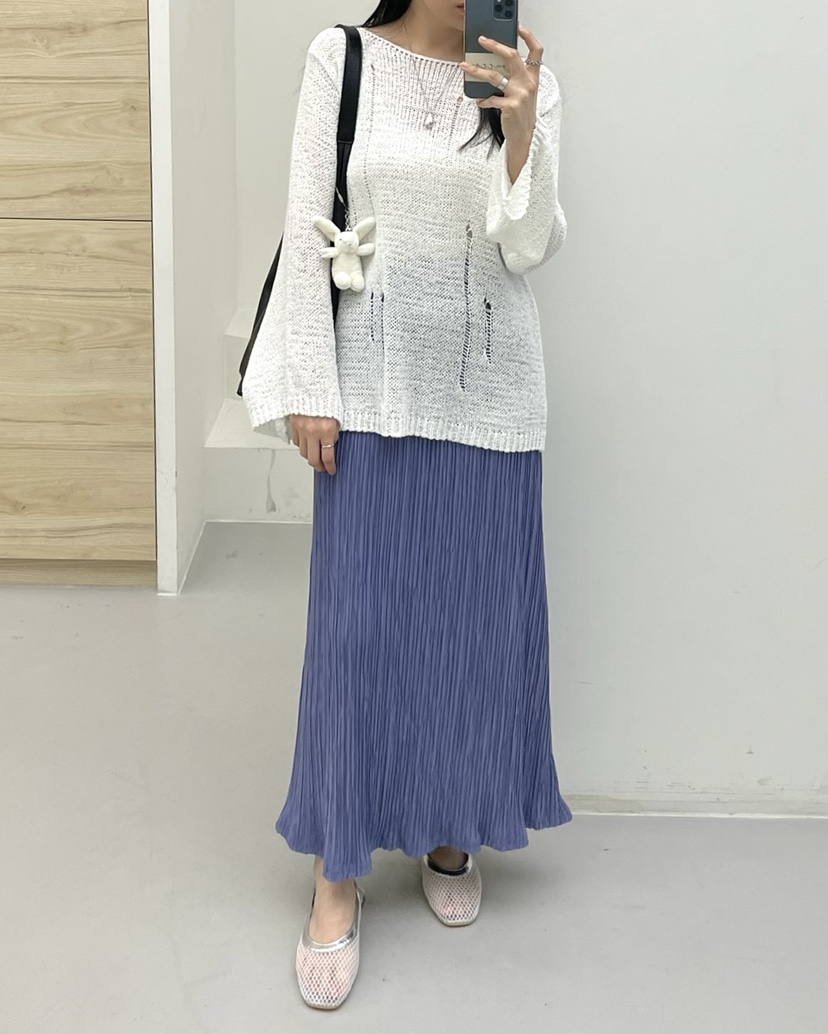 ALLVIBE韓國直郵㊣女裝新款25春夏推薦人氣熱賣休閑長裙褶皺ALLVIBE長裙
