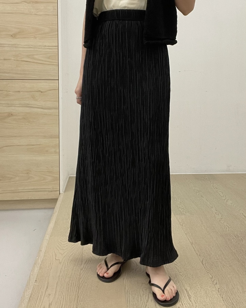 ALLVIBE韓國直郵㊣女裝新款25春夏推薦人氣熱賣休閑長裙褶皺ALLVIBE長裙