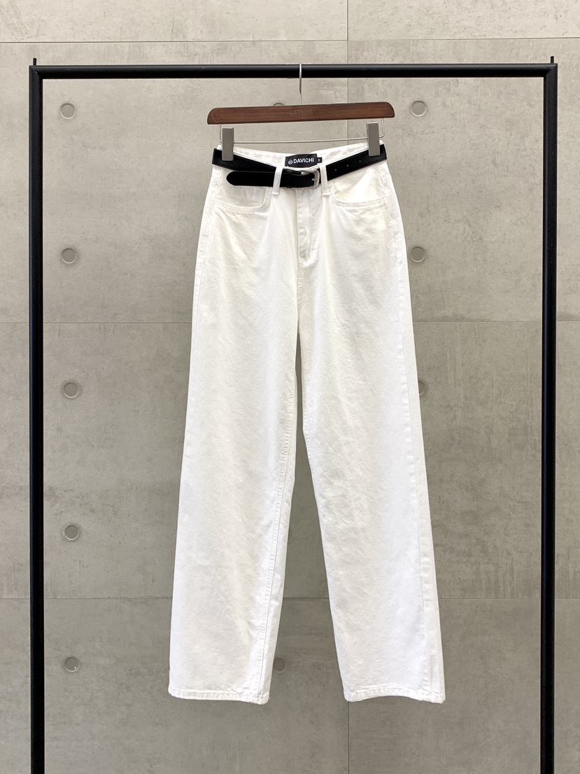 DAVICHI韓國直郵㊣女裝新品25春夏時尚推薦牛仔褲含隨機腰帶DAVICHI牛仔褲圖色1