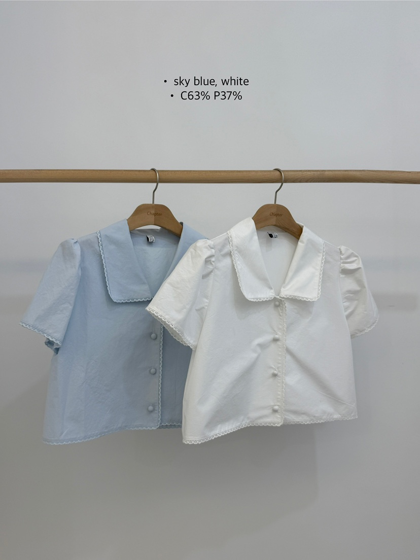 BY CHAPTER韓國㊣直郵東大門代購女裝新品人氣推薦襯衫蕾絲衫Chapter襯衫/蕾絲衫