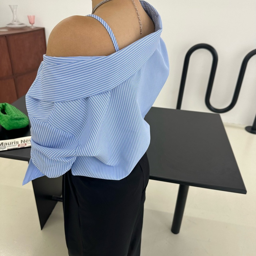 MABEL-Q直郵韓國代購㊣女裝新品人氣推薦熱賣休閑襯衫蕾絲衫SOUIT by mabel-Q襯衫/蕾絲衫