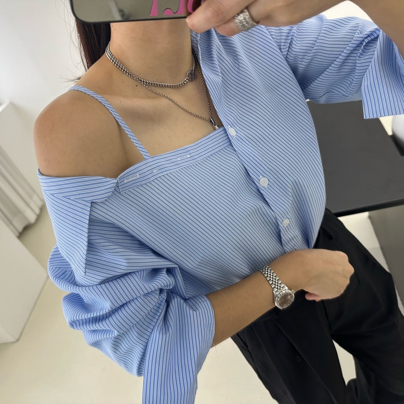 MABEL-Q直郵韓國代購㊣女裝新品人氣推薦熱賣休閑襯衫蕾絲衫SOUIT by mabel-Q襯衫/蕾絲衫