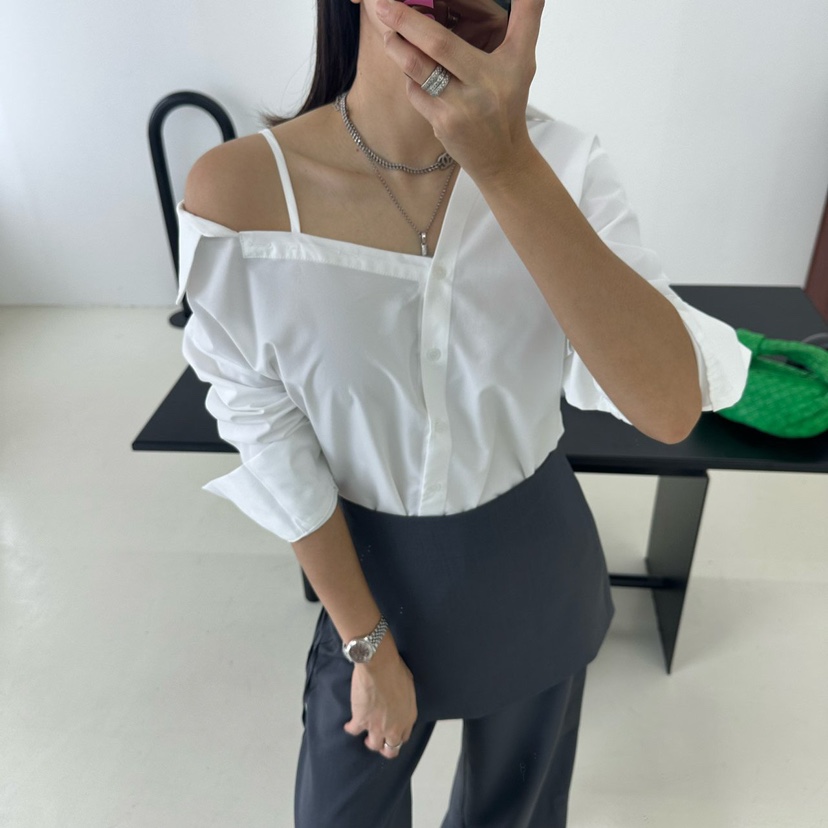MABEL-Q直郵韓國代購㊣女裝新品人氣推薦熱賣休閑襯衫蕾絲衫SOUIT by mabel-Q襯衫/蕾絲衫