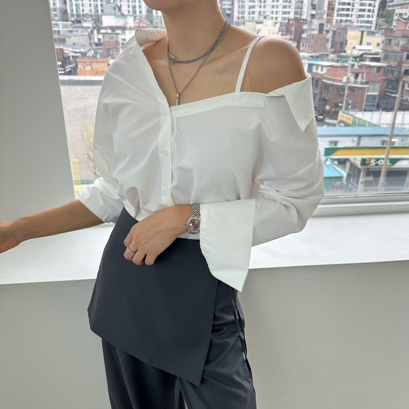 MABEL-Q直郵韓國代購㊣女裝新品人氣推薦熱賣休閑襯衫蕾絲衫SOUIT by mabel-Q襯衫/蕾絲衫
