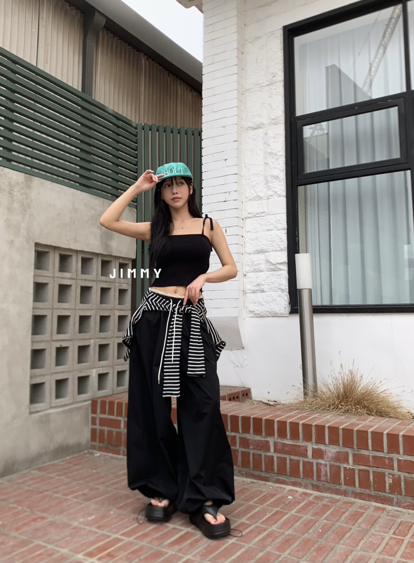 JIMMY韓國直郵㊣東大門實拍女裝新品熱賣休閑時尚人氣休閑褲JIMMY/REMAKE休閑褲