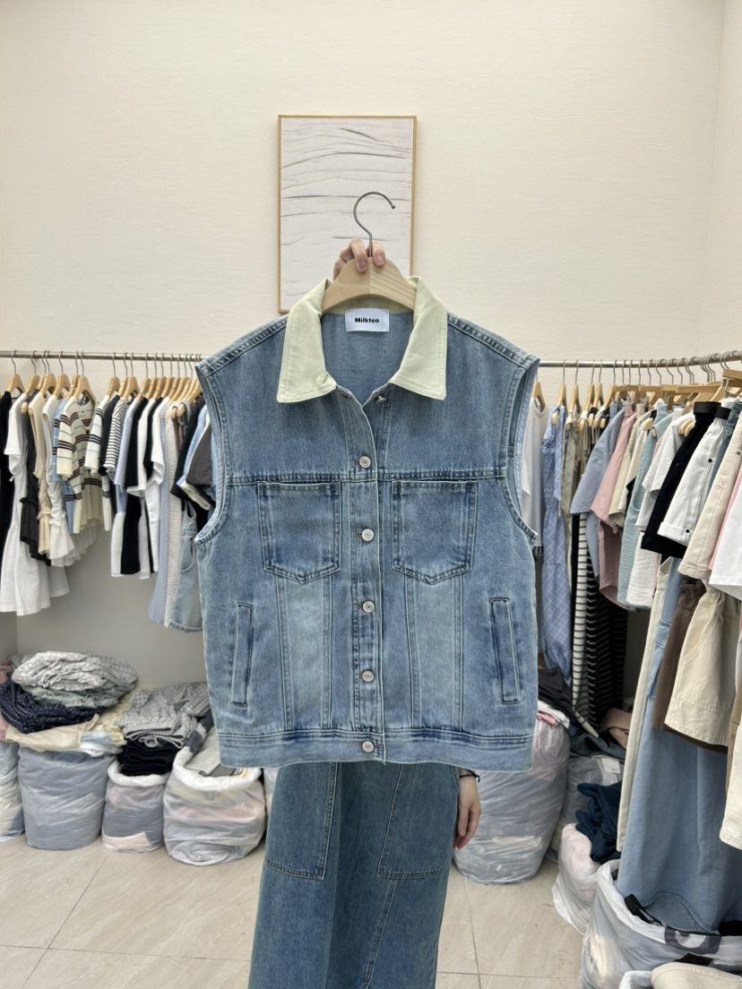 MILK TEA韓國直郵㊣東大門實拍女裝新款推薦人氣25春夏馬甲MILK TEA馬甲圖色1