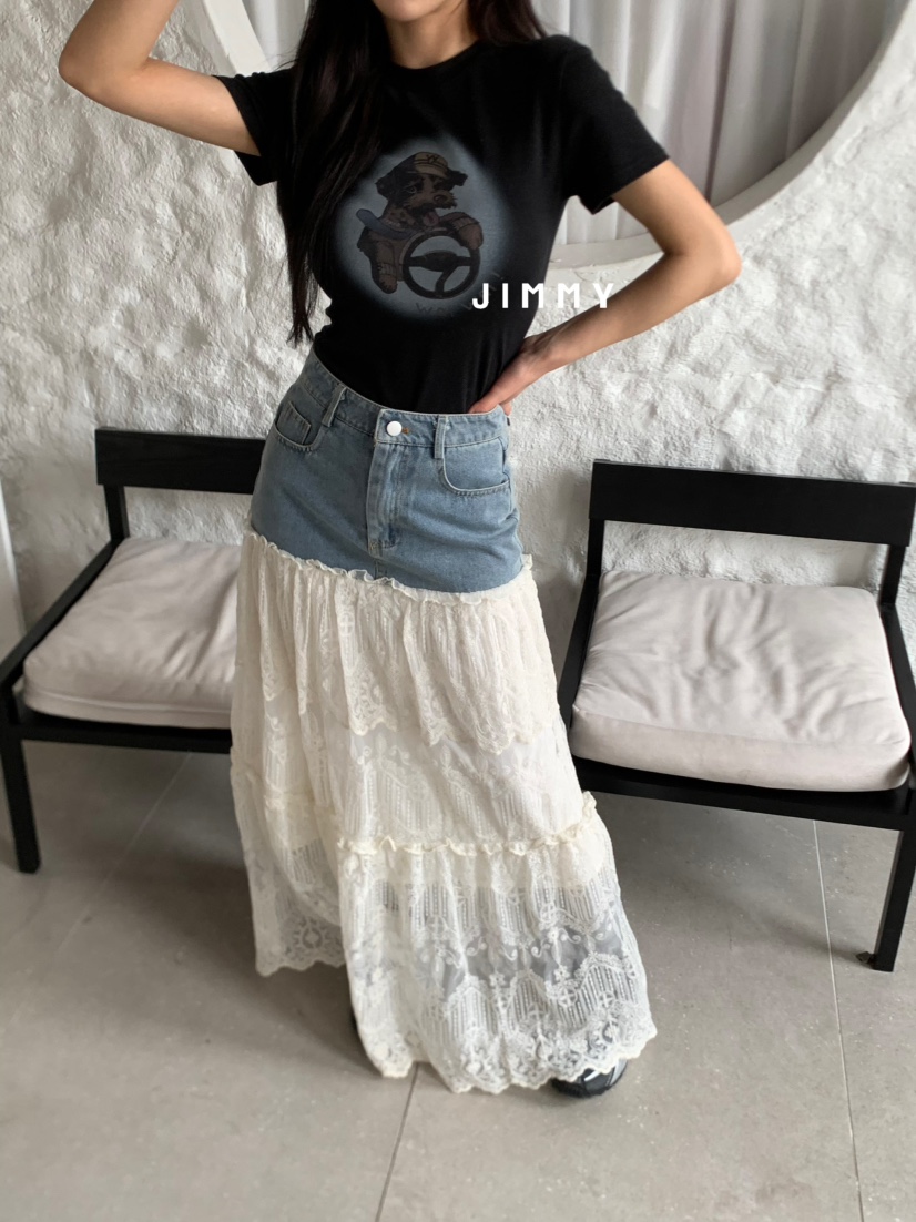 JIMMY直郵韓國代購㊣女裝新款熱賣人氣25春夏時尚推薦長裙蕾絲JIMMY/REMAKE長裙