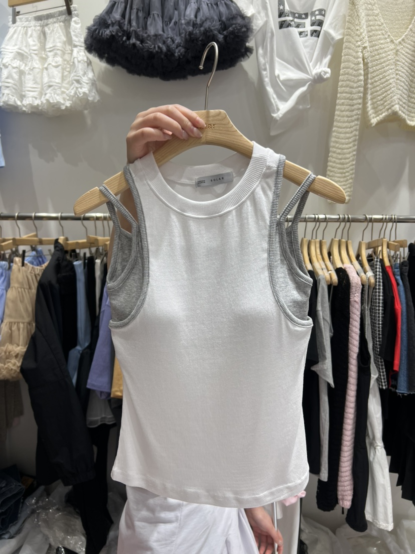 SOLAR韓國㊣直郵東大門代購女裝新品時尚推薦休閑熱賣吊帶背心SOLAR吊帶/背心圖色2