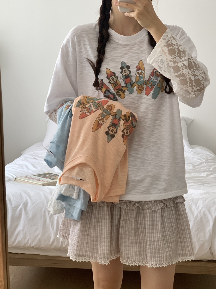 PARSLEY直郵韓國代購㊣女裝新品熱賣休閑推薦人氣25春夏長袖T恤Daze長袖T恤
