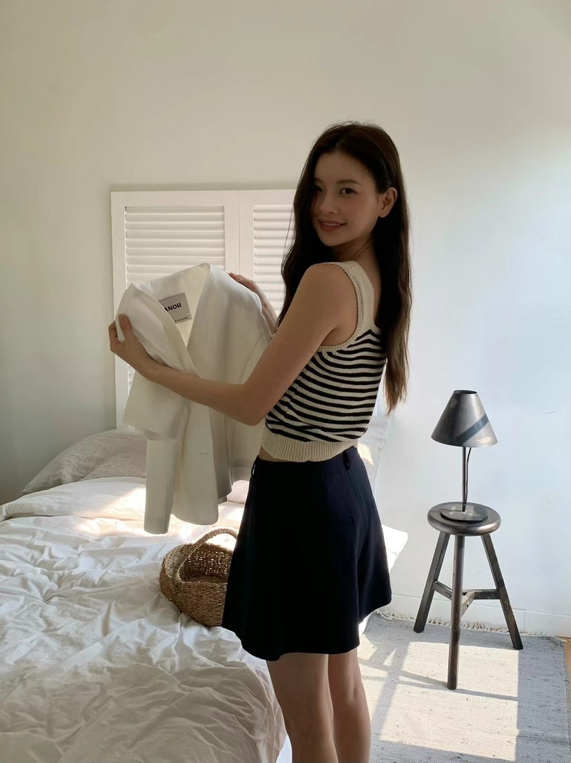 ANOU韓國直郵㊣東大門實拍女裝新品熱賣休閑時尚人氣吊帶背心ANOU吊帶/背心