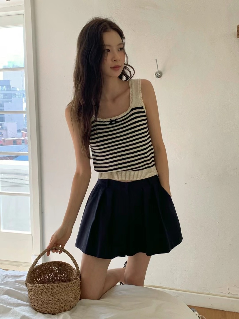 ANOU韓國直郵㊣東大門實拍女裝新品熱賣休閑時尚人氣吊帶背心ANOU吊帶/背心
