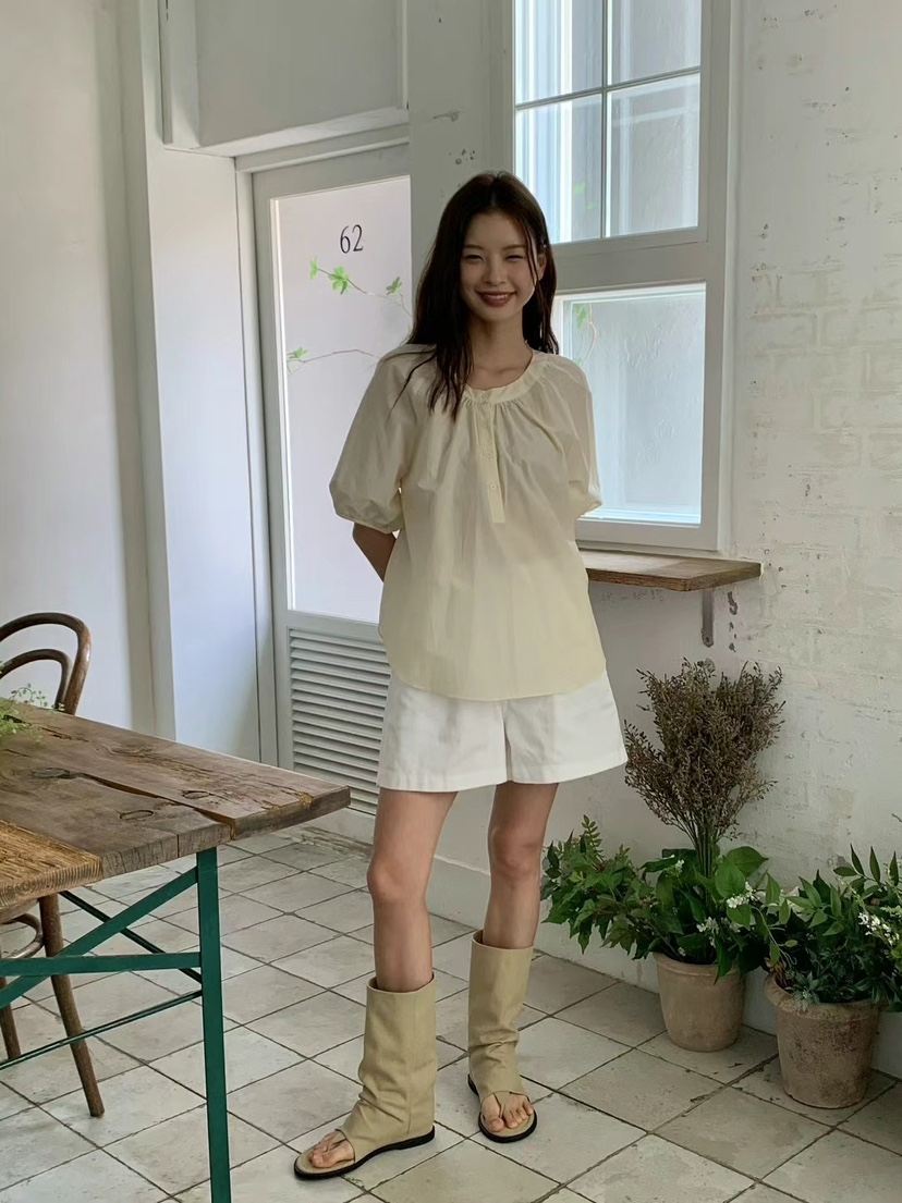 ANOU韓國直郵㊣東大門實拍女裝新款休閑熱賣時尚襯衫蕾絲衫ANOU襯衫/蕾絲衫