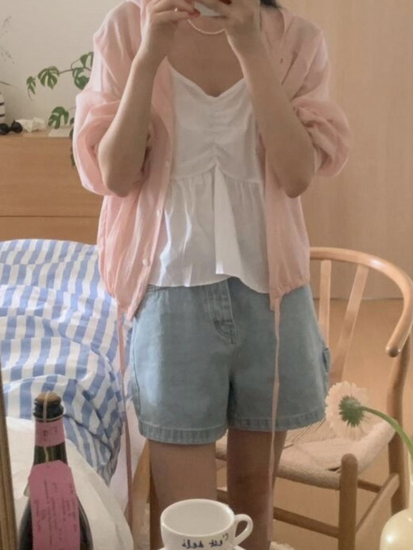 WOOD韓國直郵㊣女裝新款推薦人氣熱賣時尚襯衫蕾絲衫連帽衫WOOD襯衫/蕾絲衫