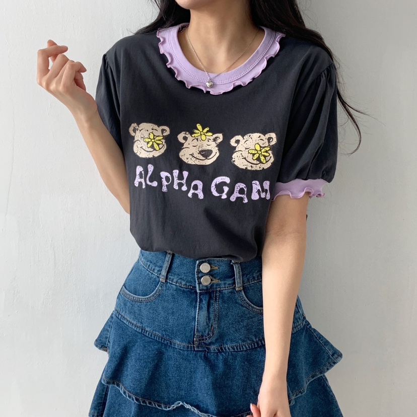LOVABLE韓國㊣直郵東大門代購女裝新品人氣休閑熱賣25春夏T恤LOVABLET恤