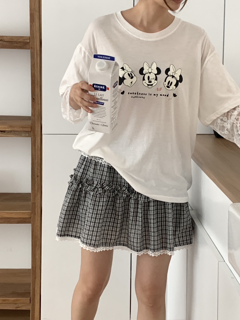 PARSLEY直郵韓國代購㊣女裝新品人氣推薦時尚休閑長袖T恤蕾絲Daze長袖T恤
