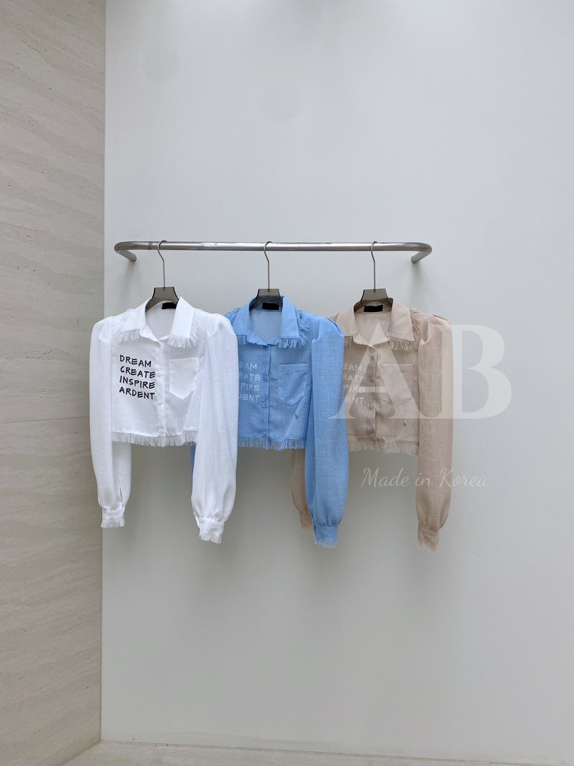 AB韓國㊣直郵東大門代購女裝新品25春夏休閑時尚襯衫蕾絲衫AB襯衫/蕾絲衫