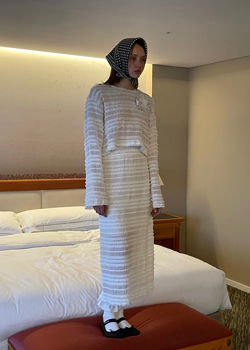 140 AVENUE韓國㊣直郵東大門代購女裝新品人氣休閑長裙荷葉邊140 AVENUE長裙