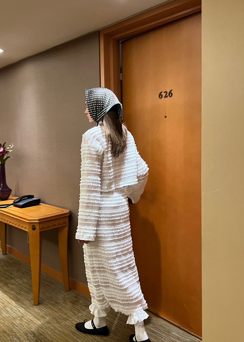 140 AVENUE韓國㊣直郵東大門代購女裝新品人氣休閑長裙荷葉邊140 AVENUE長裙