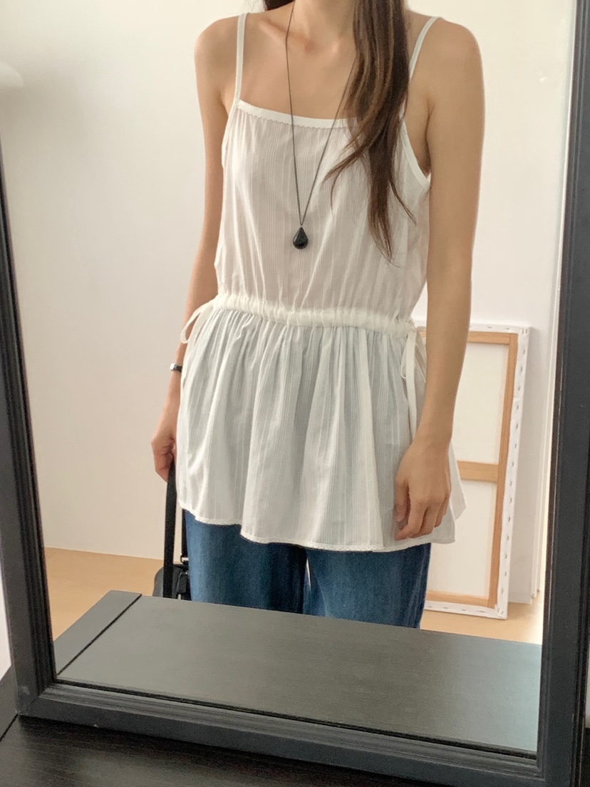 WOOD韓國直郵㊣女裝新款時尚人氣推薦休閑25春夏熱賣吊帶背心WOOD吊帶/背心