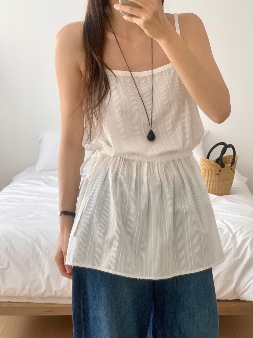 WOOD韓國直郵㊣女裝新款時尚人氣推薦休閑25春夏熱賣吊帶背心WOOD吊帶/背心