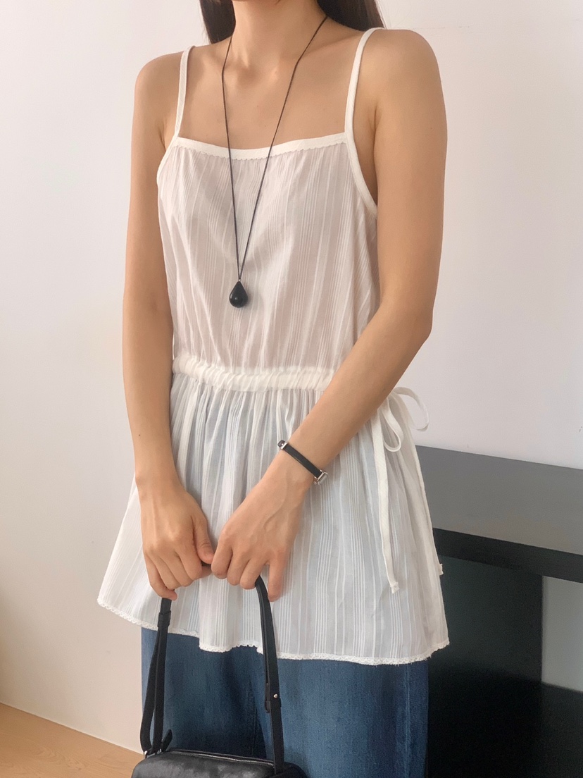 WOOD韓國直郵㊣女裝新款時尚人氣推薦休閑25春夏熱賣吊帶背心WOOD吊帶/背心