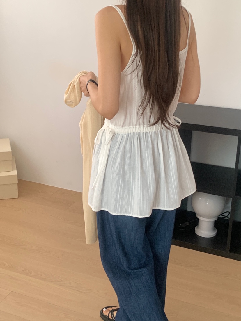 WOOD韓國直郵㊣女裝新款時尚人氣推薦休閑25春夏熱賣吊帶背心WOOD吊帶/背心