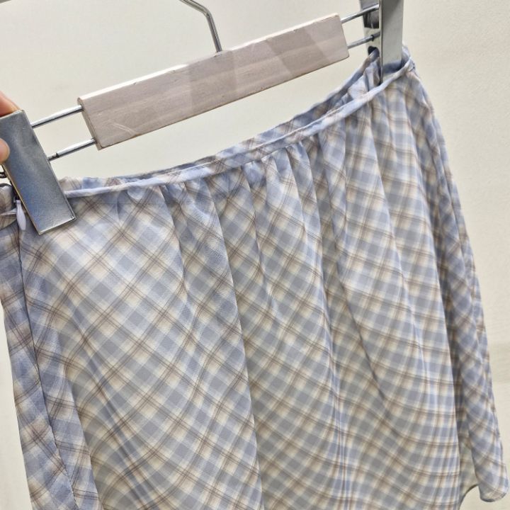 IF U-이퓨-T韓國直郵㊣東大門實拍女裝新品熱賣短裙格紋半身裙IF U短裙