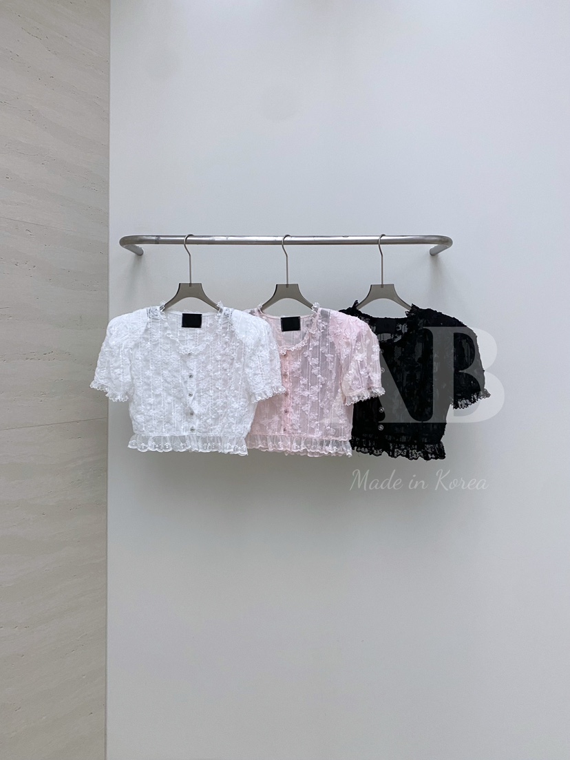 AB韓國㊣直郵東大門代購女裝新品熱賣25春夏人氣襯衫蕾絲衫AB襯衫/蕾絲衫